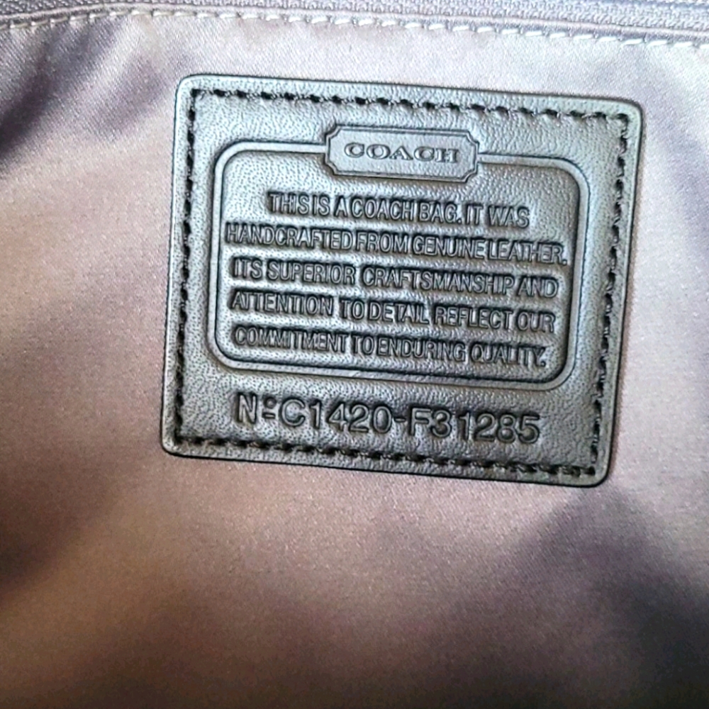 Coach Black & Gray Basketweave Tote Shoulder Bag - Picture 4 of 7